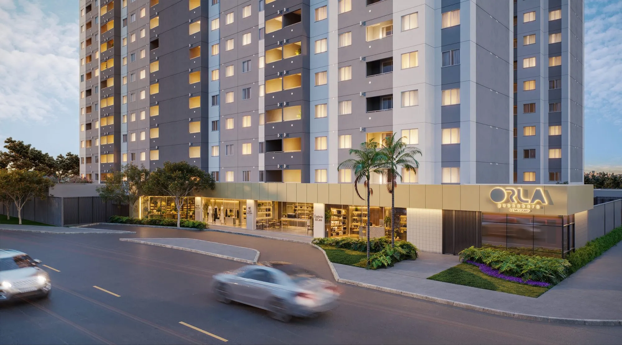 Perspectiva da entrada do Orla Guanabara, novo apartamento no Centro de Niterói
