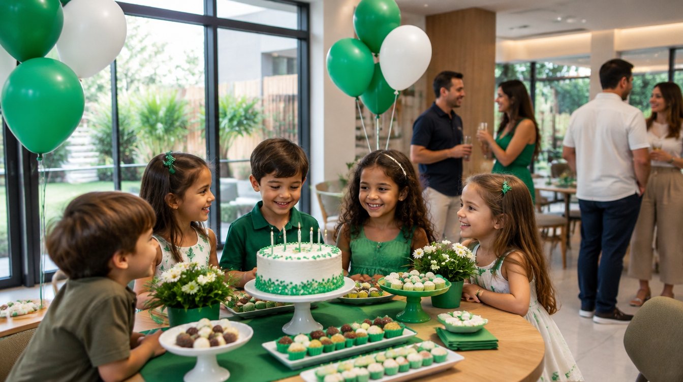 Festa infantil no salão de festas do condomínio, uso do lazer infantil no Dia das Crianças